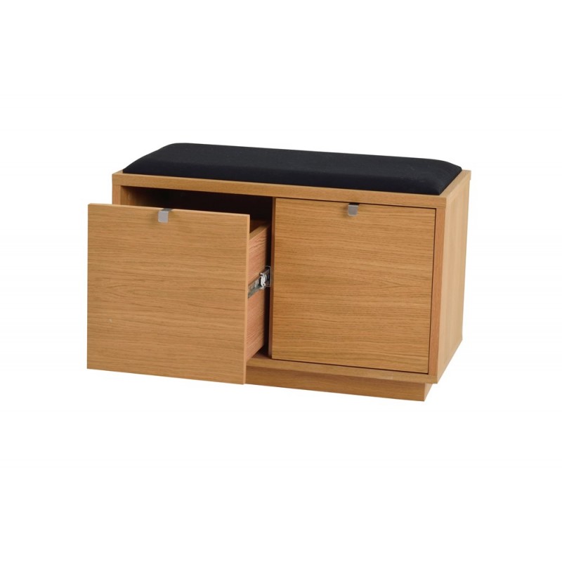 RO Confe Bench 2 Drawers Oak/Black